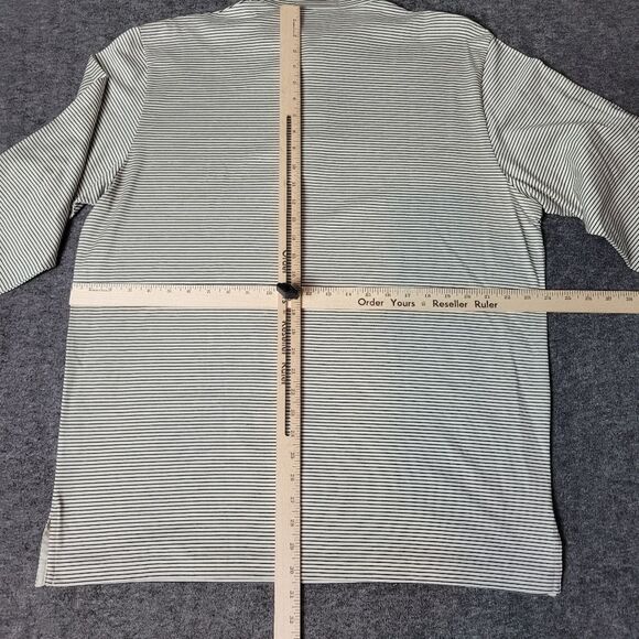 Vtg Polo Ralph Lauren Golf Mens Sz L Covered Placket Black Striped Pima Cotto - Picture 7 of 10